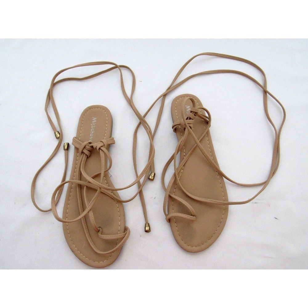 MISBEHAVE brand beige lace up sandals Size 6.5